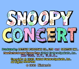 Snoopy Concert (Japan) Title Screen